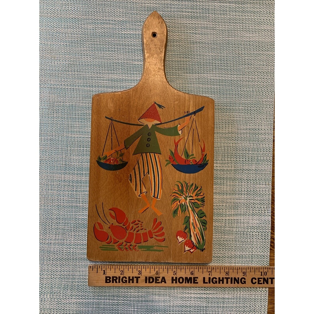 Vintage Hand Painted Wood Cutting Board‎